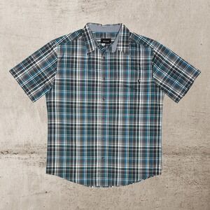 Marmot Shirt Men's Large Blue Plaid Button Up Lightweight Performance‎ Outdoor